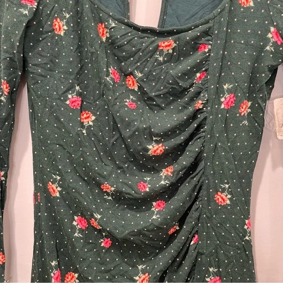 NWT Free People Green Celia Mini Dress - Picture 7 of 14